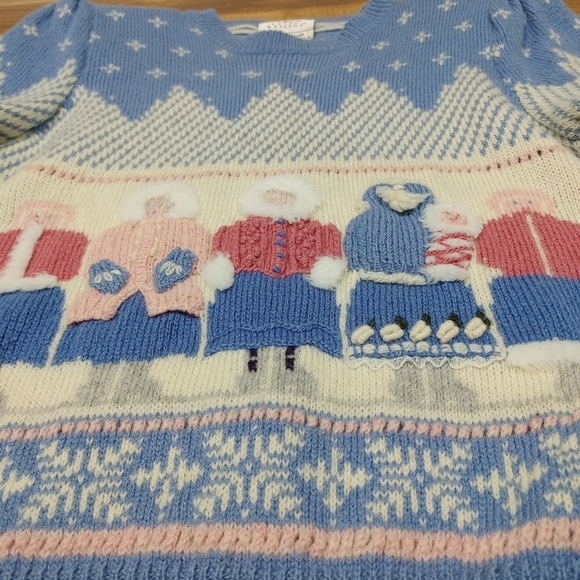 Susan Bristol Vintage Hand Embroidered Wool Shetland Winter Sweater 38 - Picture 11 of 12